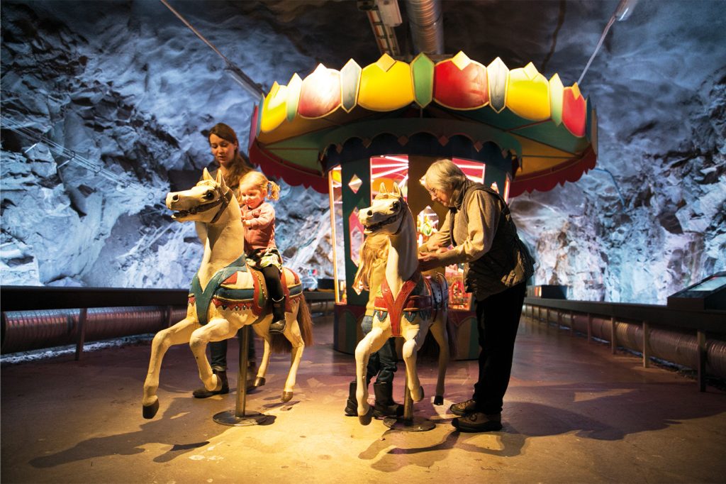 Karusellhästar på Leksaksmuseeum i Stockholm
